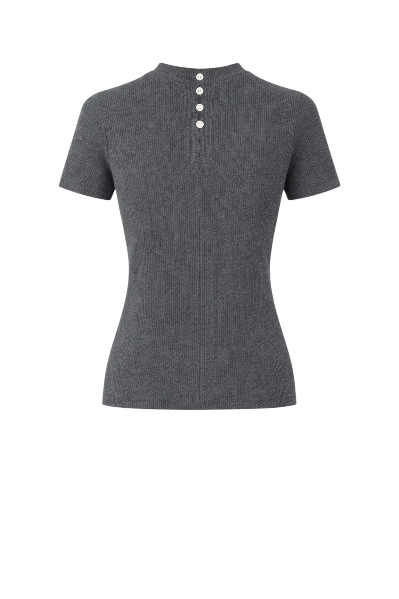 Rina rib knit top - Grey Melange