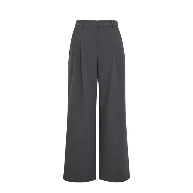 Henrike Hw Pants - Dark Grey Melange