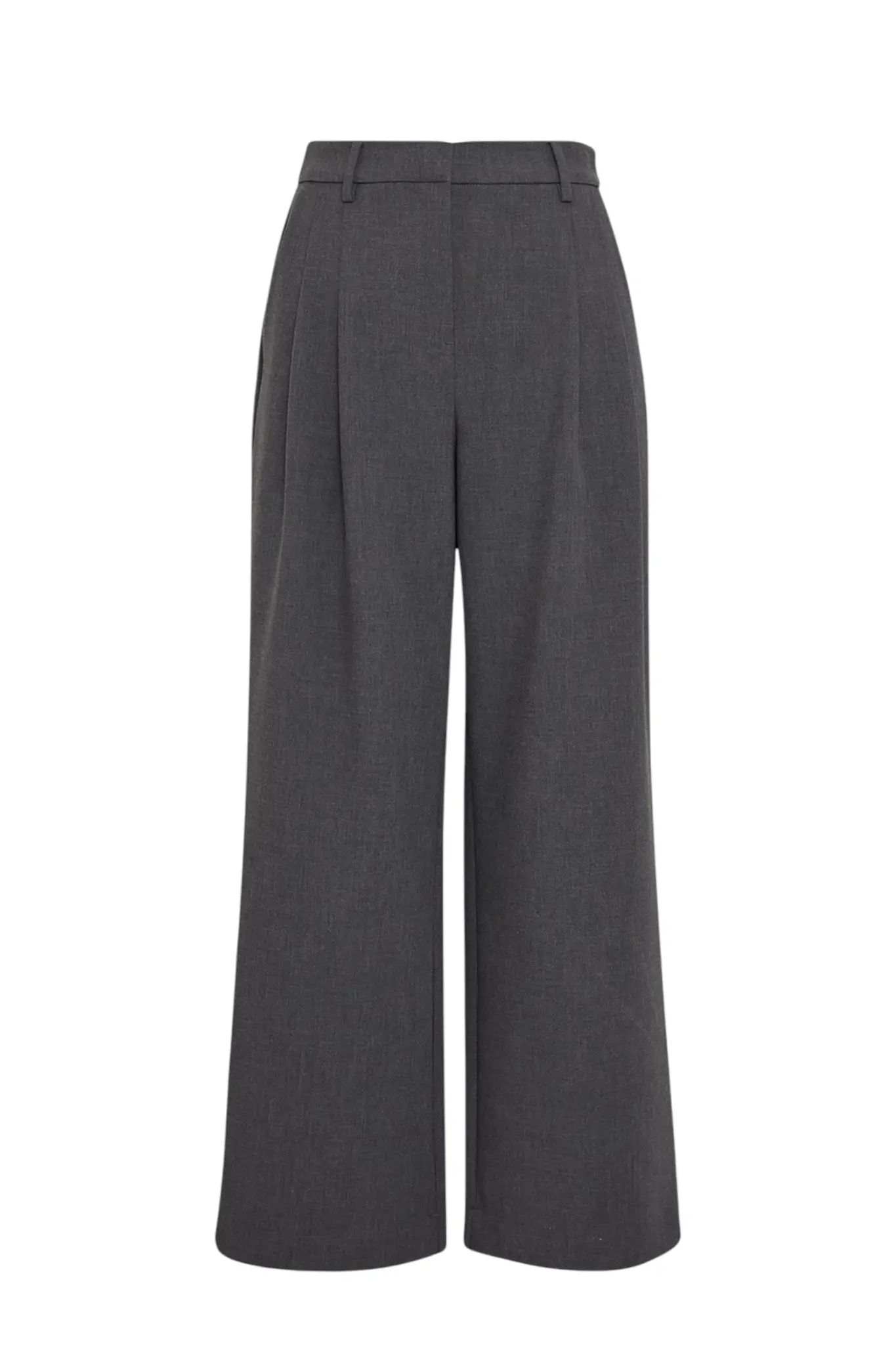 Henrike Hw Pants - Dark Grey Melange