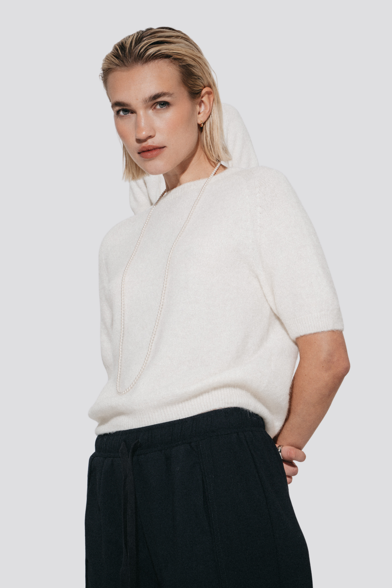 Alpaca knitted top - Ecru