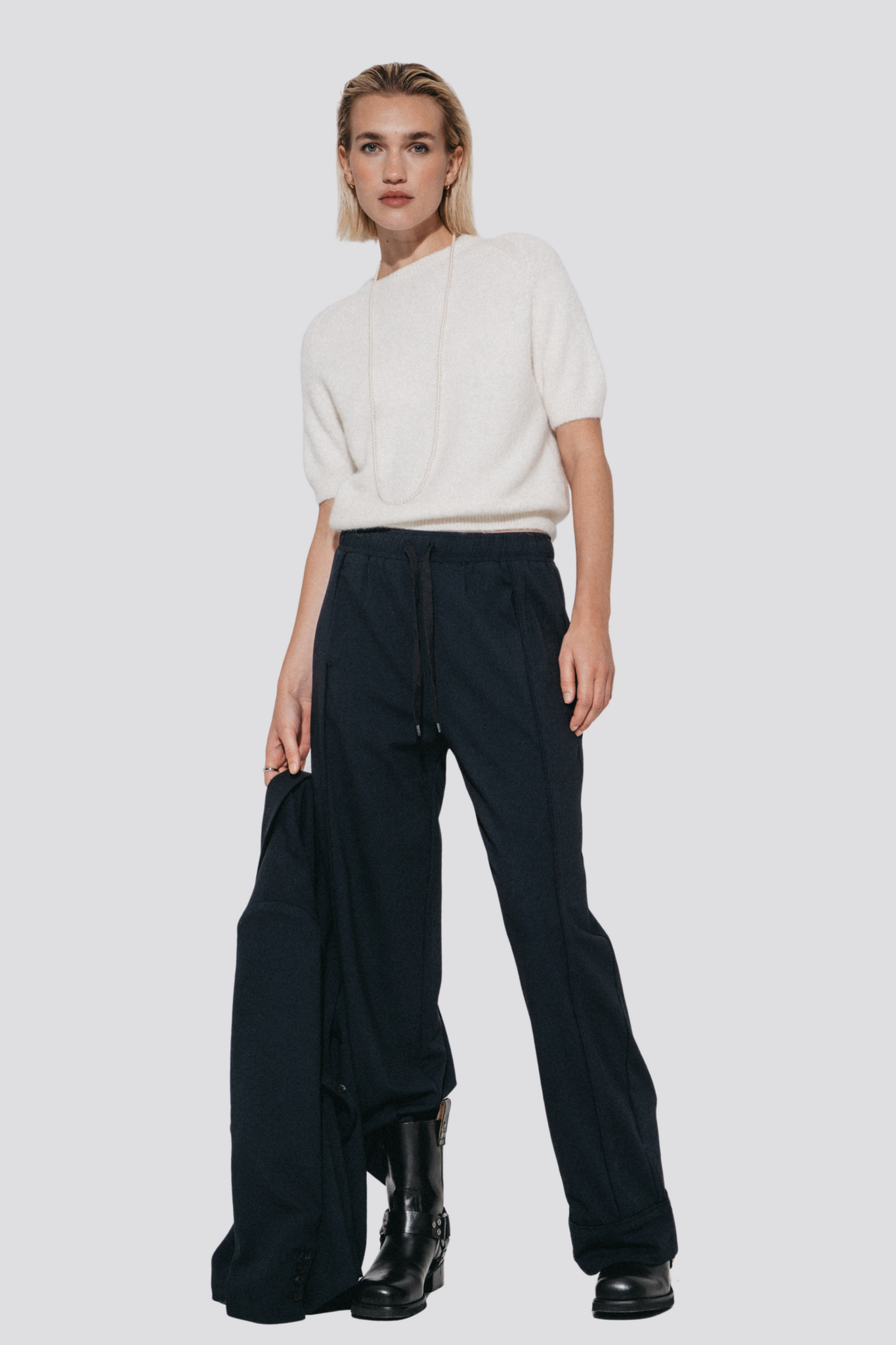 Alpaca knitted top - Ecru