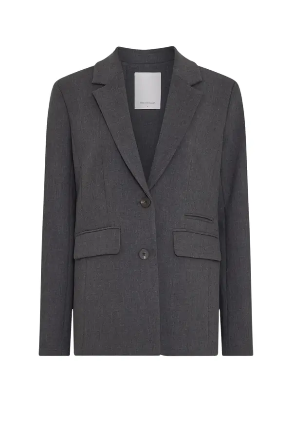 Inge Henrike Loose Blazer - Dark Grey Melange
