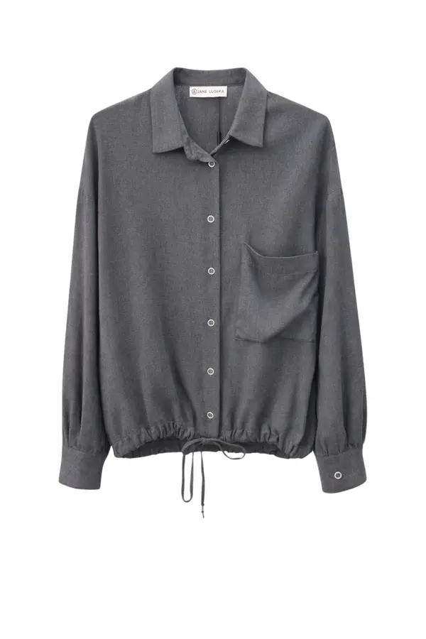 Camilla light flanel blouse - Dark Grey