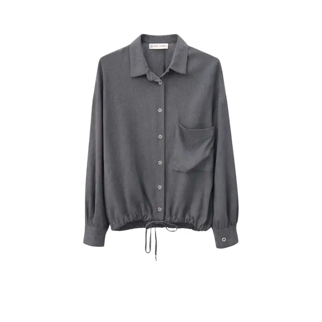 Camilla light flanel blouse - Dark Grey