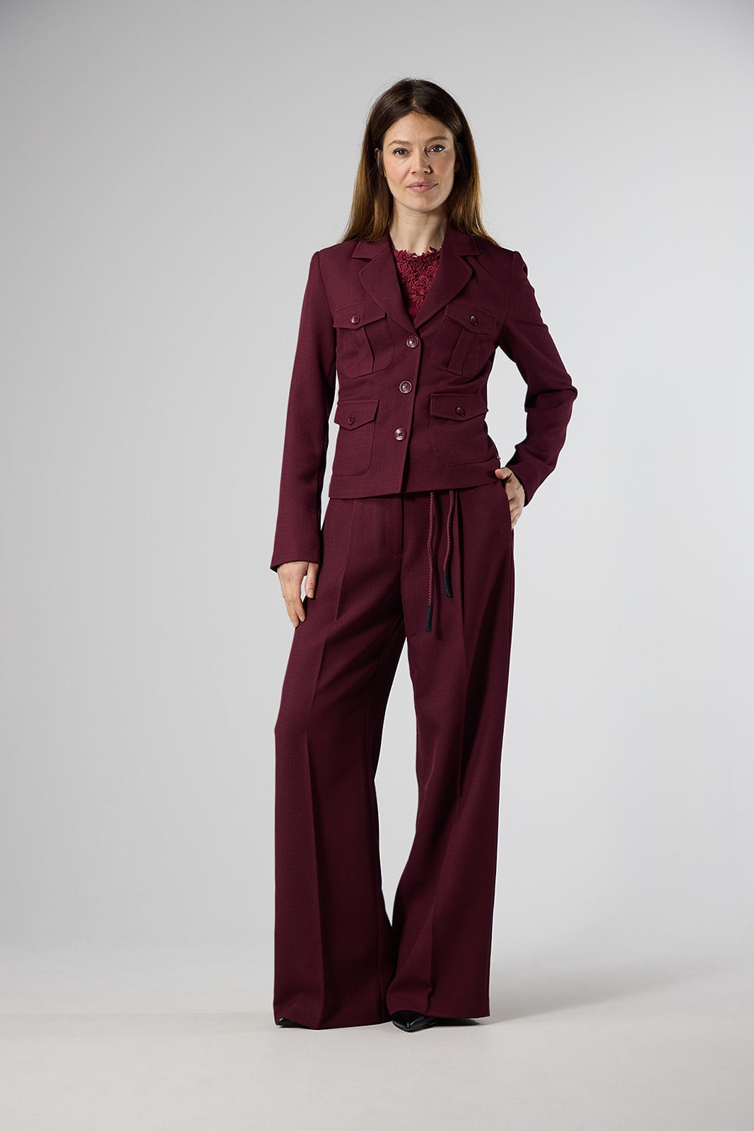 Davina Blazer - Burgundy