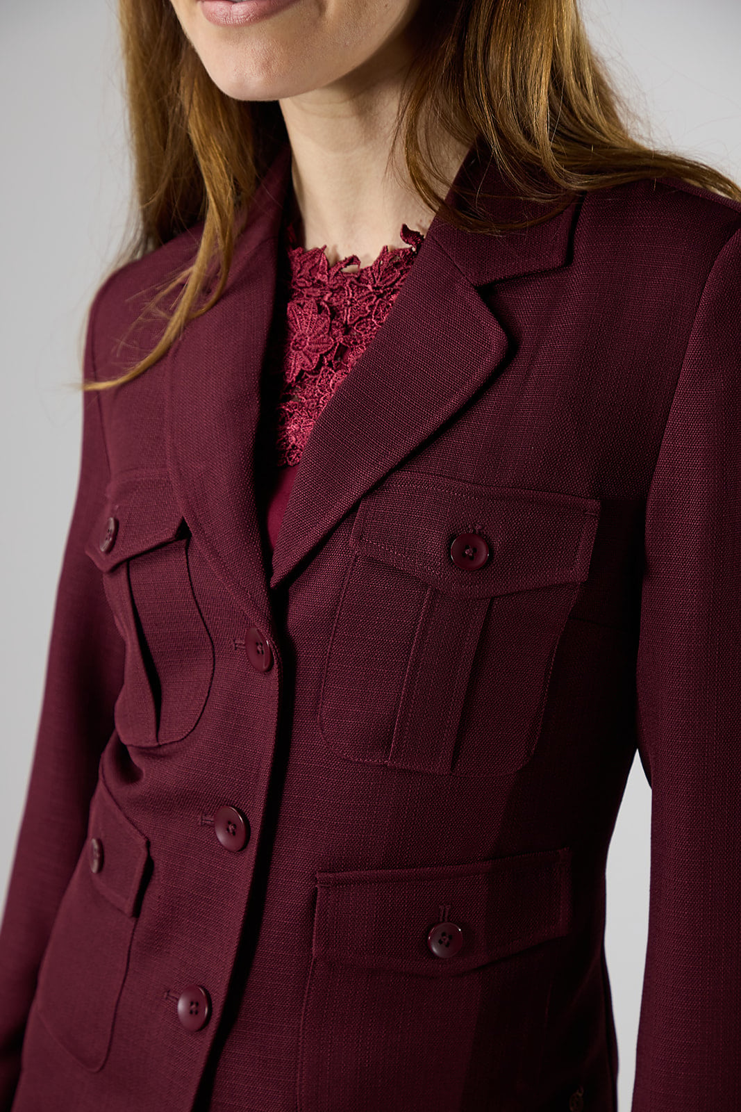 Davina Blazer - Burgundy