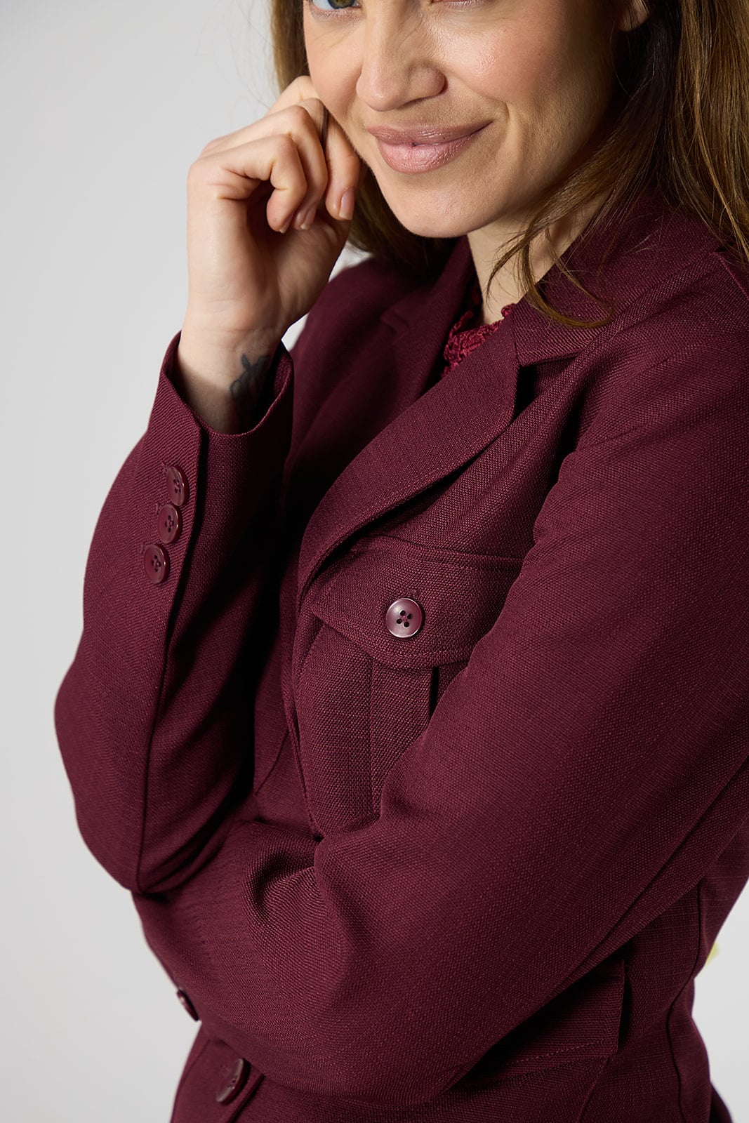 Davina Blazer - Burgundy