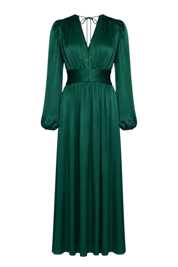 Domia Maxi Dress - Hamm Satin Green