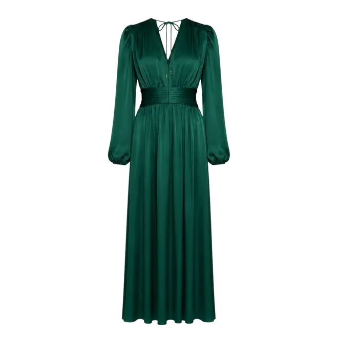 Domia Maxi Dress - Hamm Satin Green