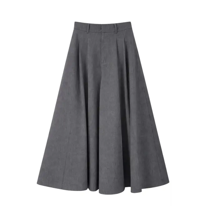Coco Pleated Viscose Pants - Grey