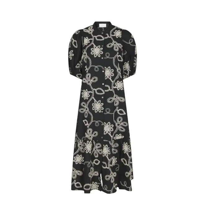 Veronica Dori Emb Dress - Black
