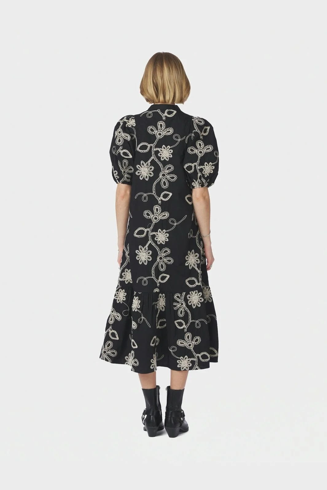 Veronica Dori Emb Dress - Black