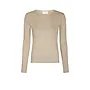 Nella Fine Rib Blouse - Beige Melange