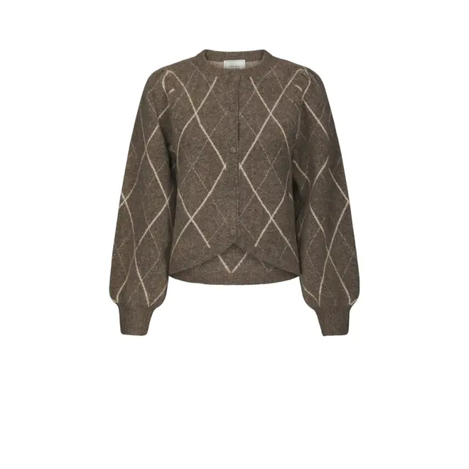 Koteas Check Knit Cardigan - Taupe