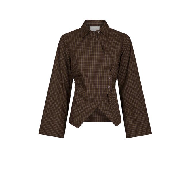 Fenli Small Check Shirt - Aurbergine