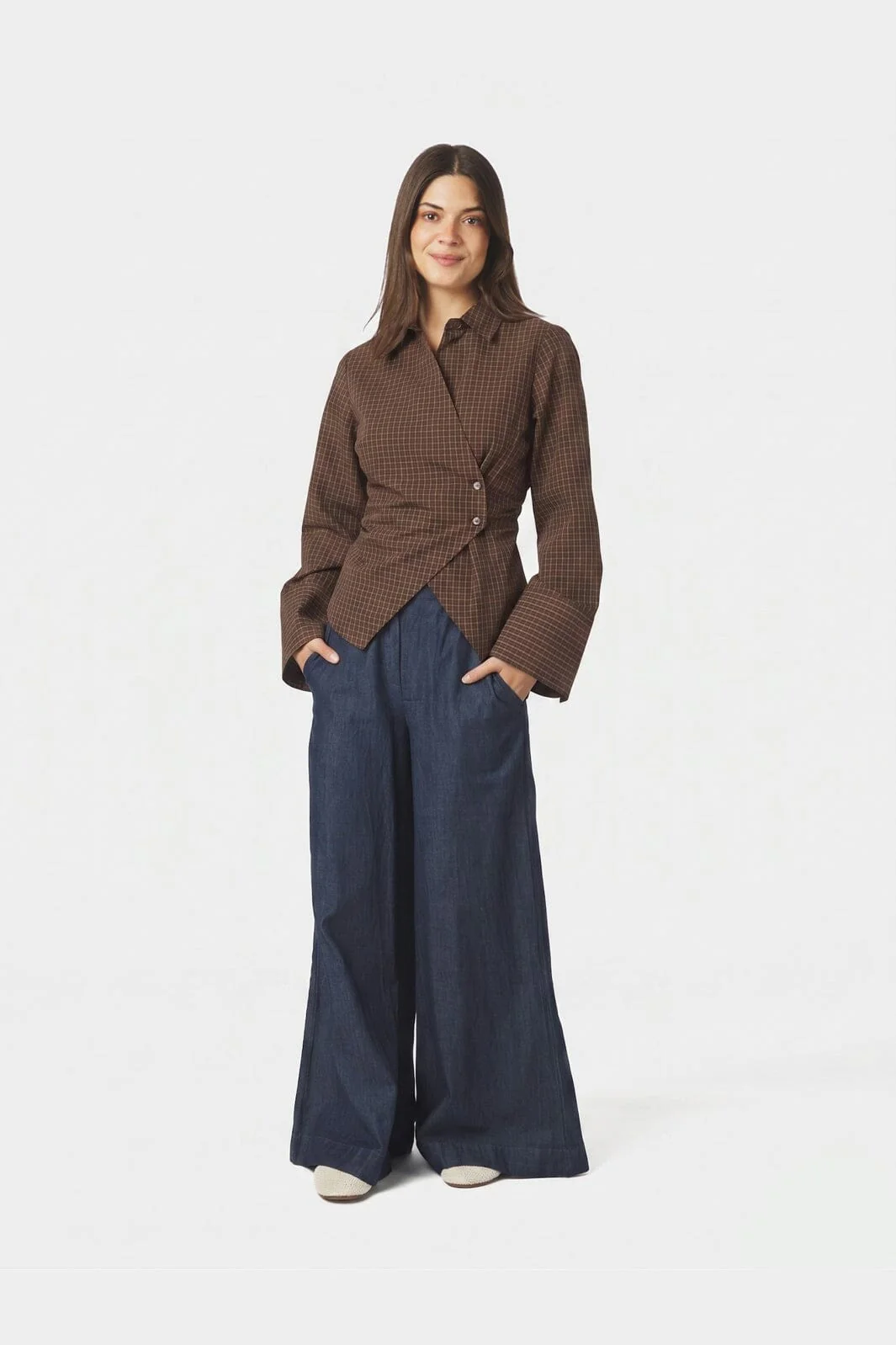 Fenli Small Check Shirt - Aurbergine