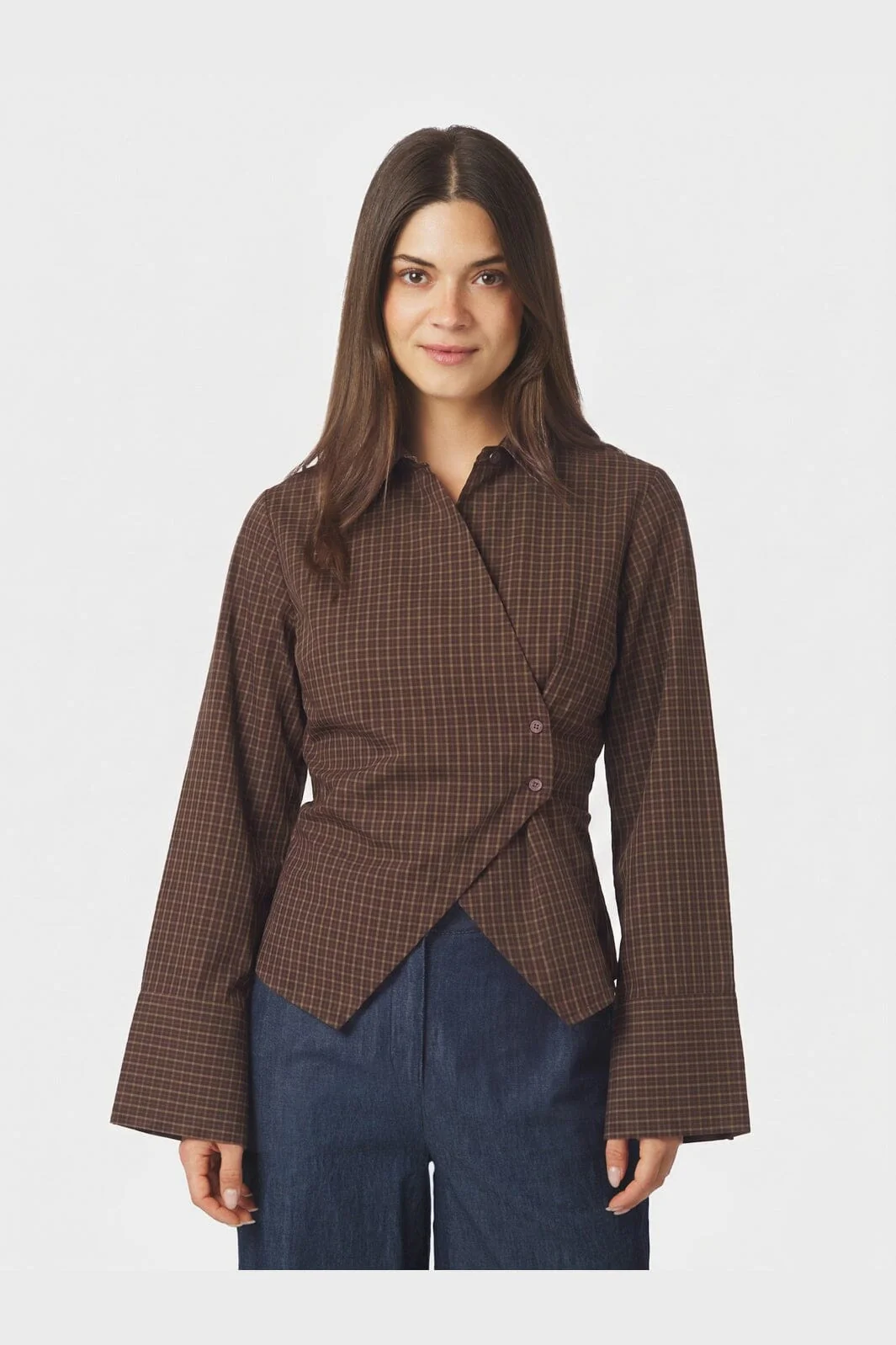 Fenli Small Check Shirt - Aurbergine