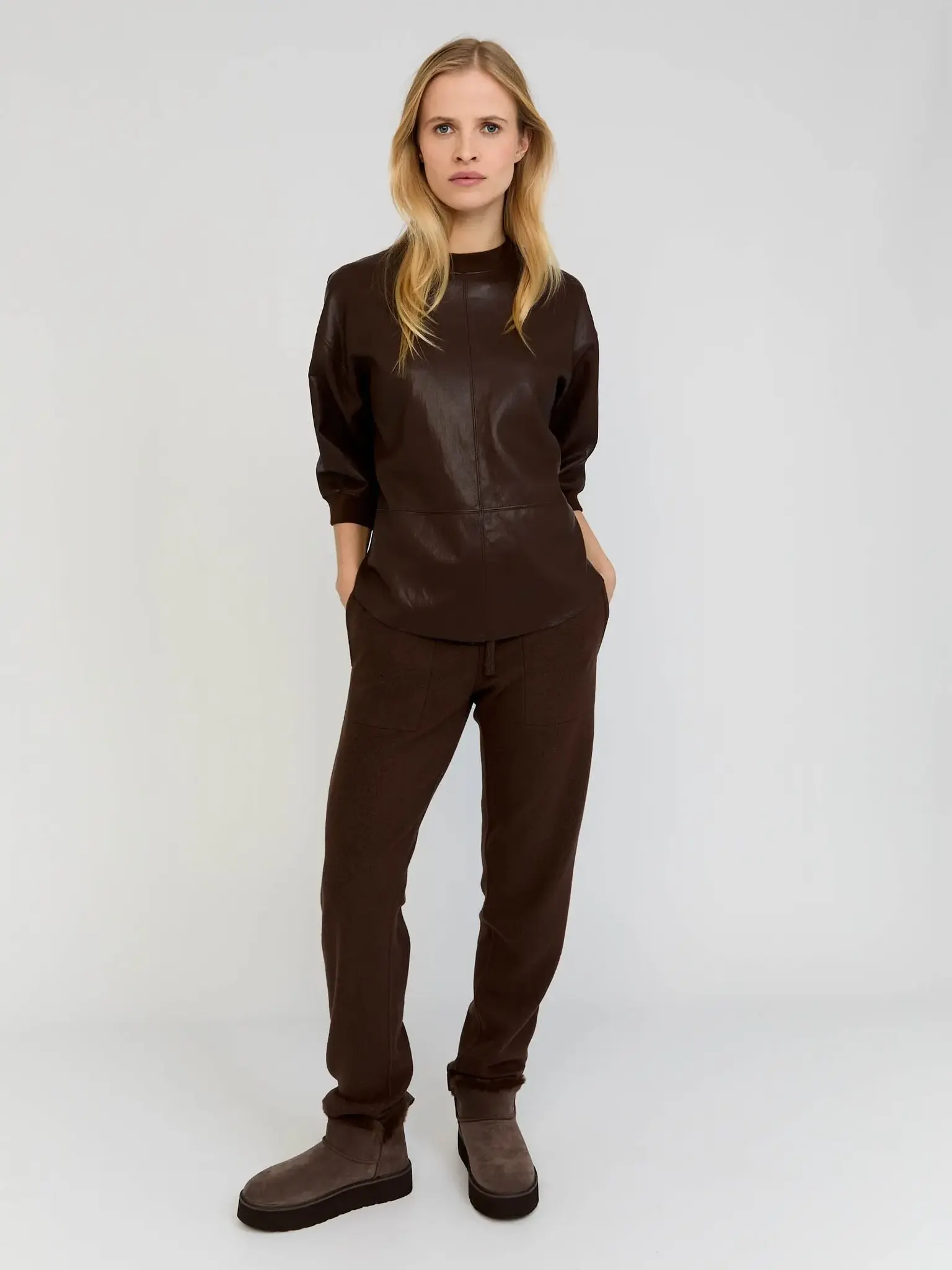 Antonella Blouse - Chocolate Solid