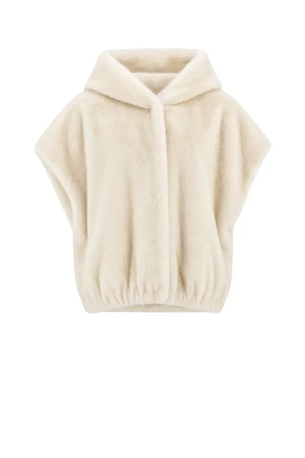 Olena Fauxe Mink Reversible Gilet - Beige