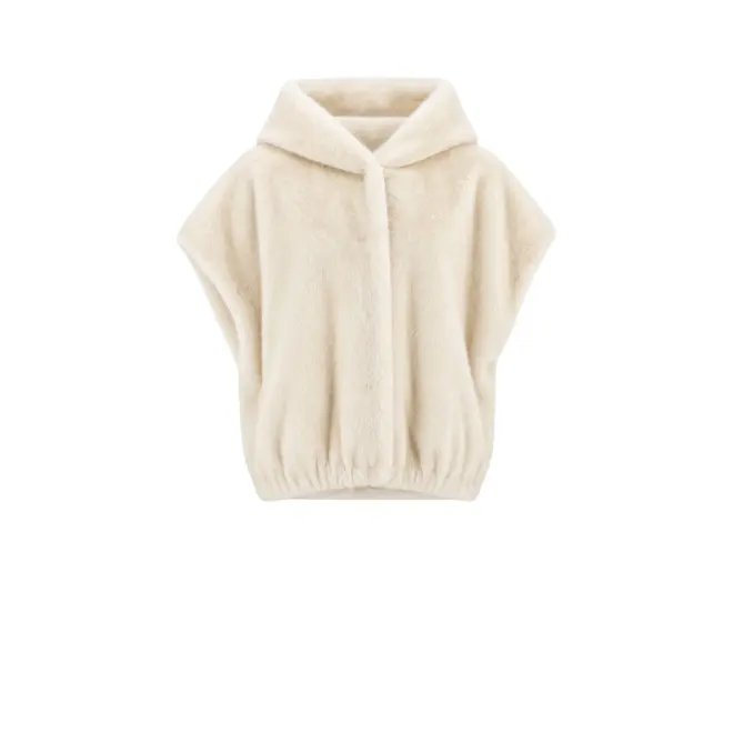 Olena Fauxe Mink Reversible Gilet - Beige