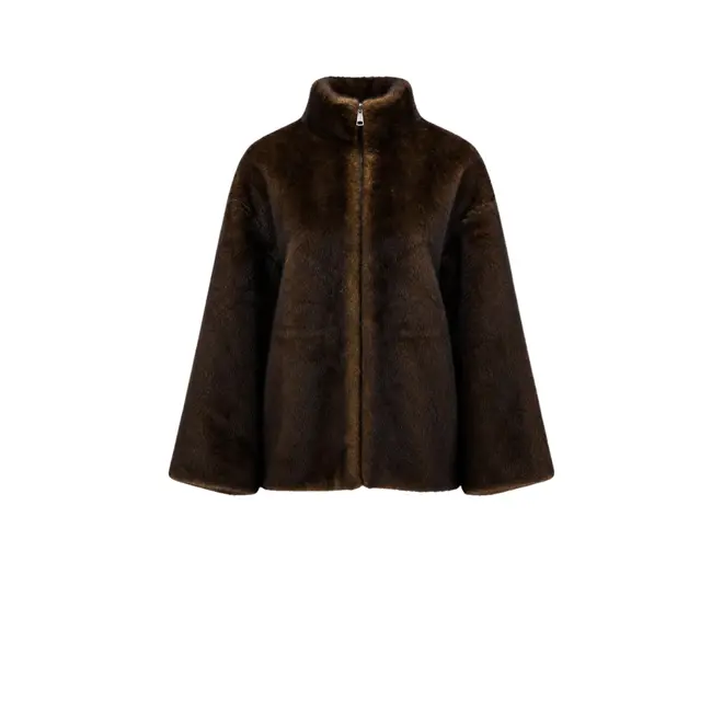Frankie Faux Mink Jacket - Olive