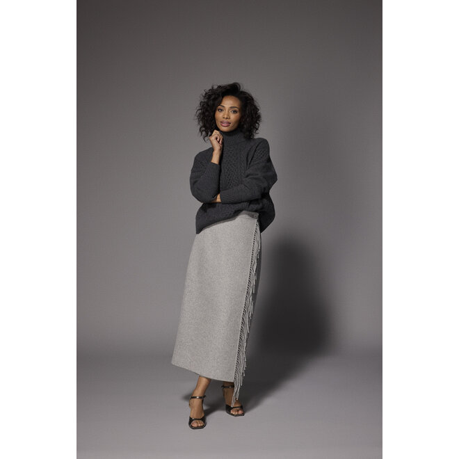 Fran Skirt - Shiny Grey