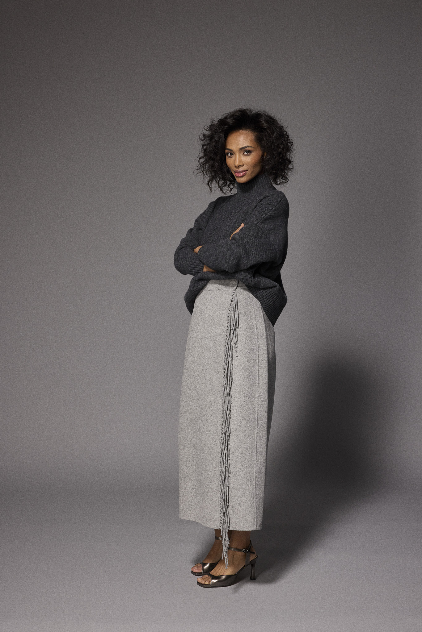 Fran Skirt - Shiny Grey