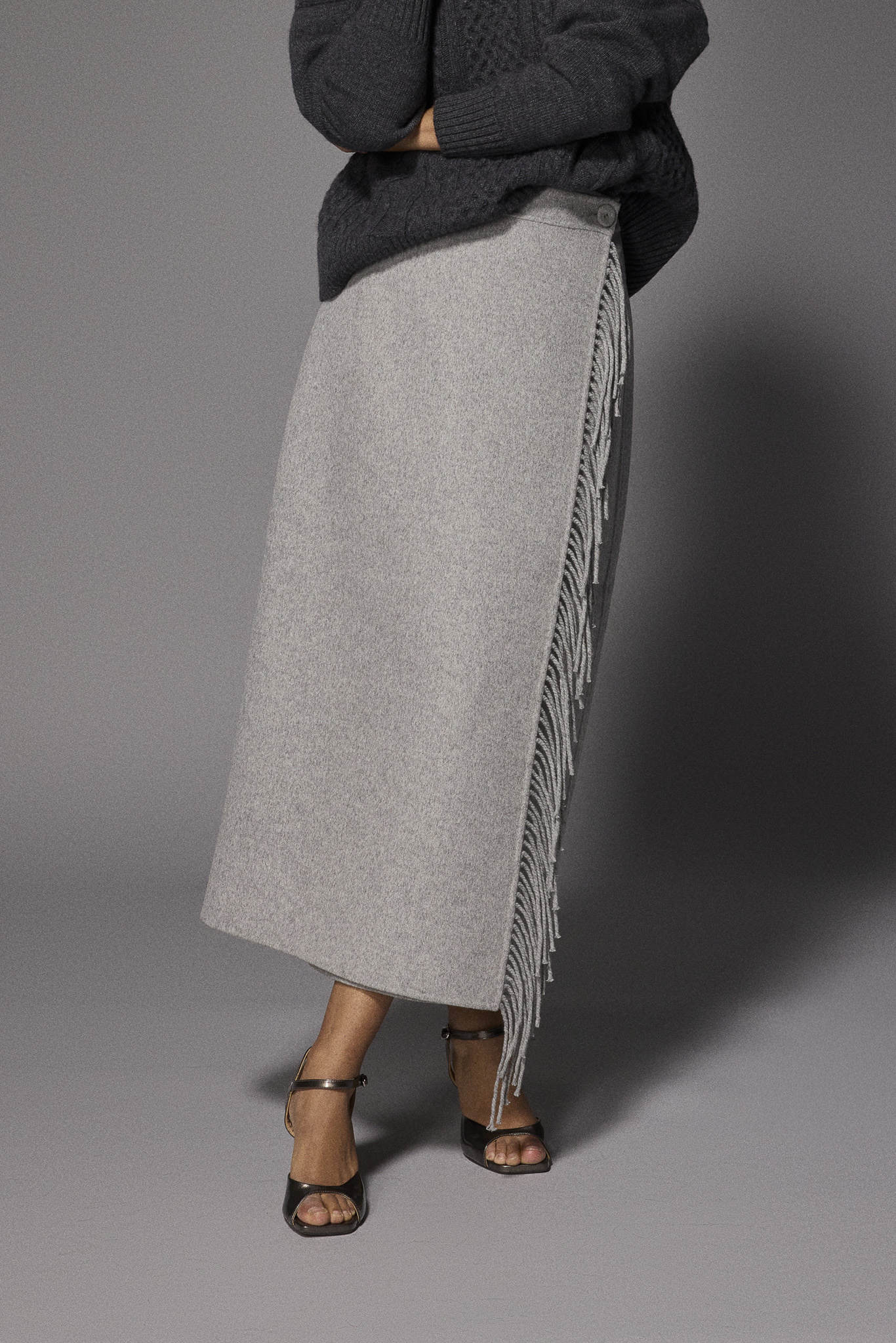 Fran Skirt - Shiny Grey
