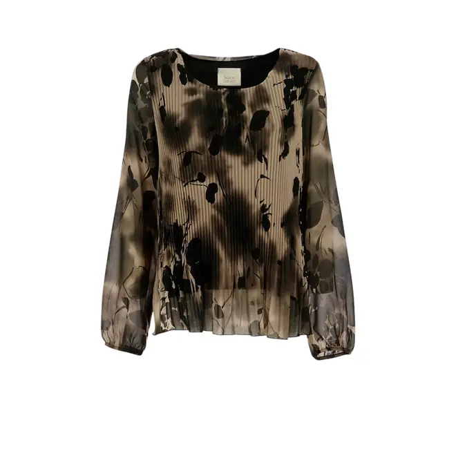 Plisse Blouse - Taupe