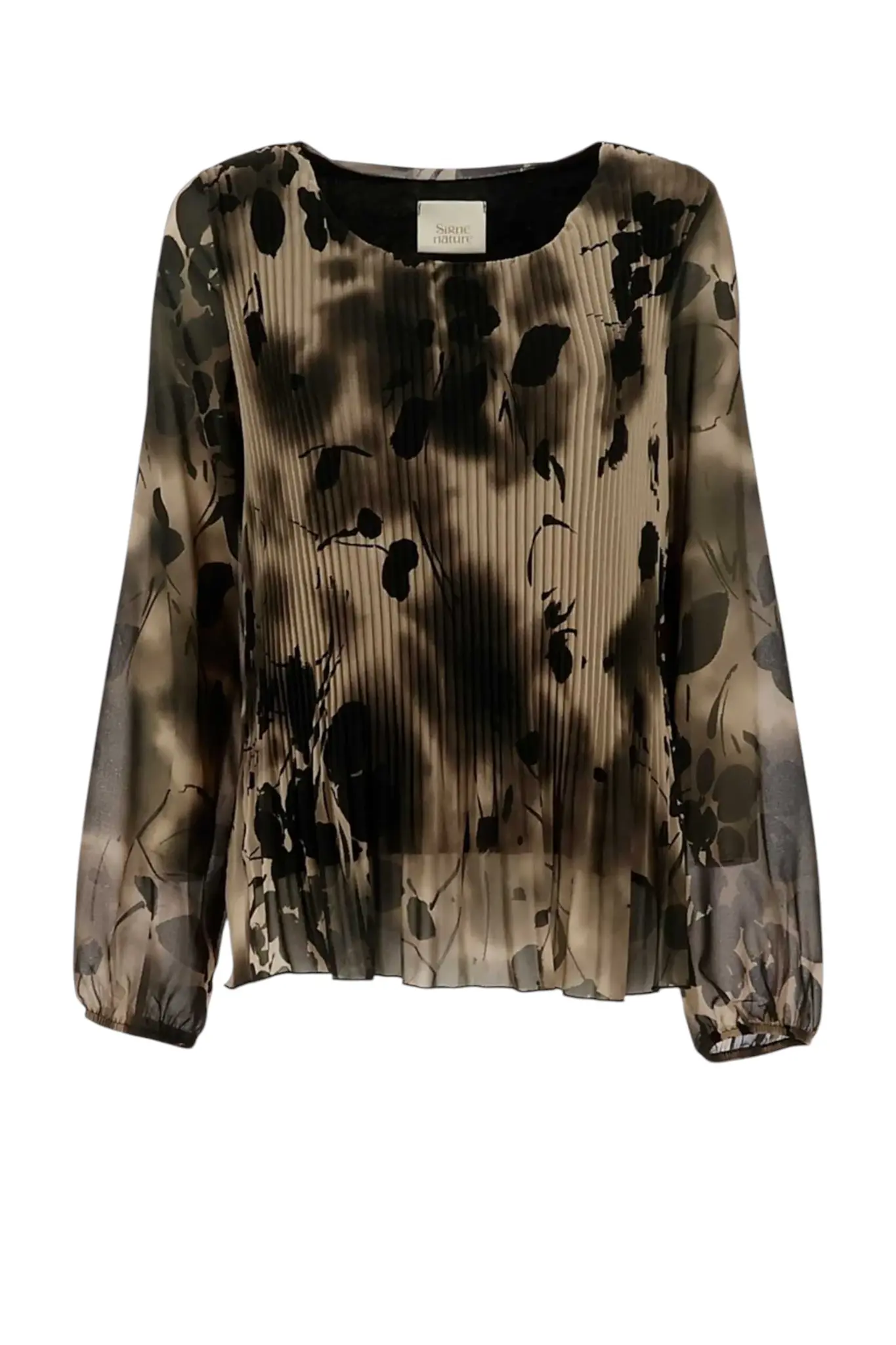 Plisse Blouse - Taupe
