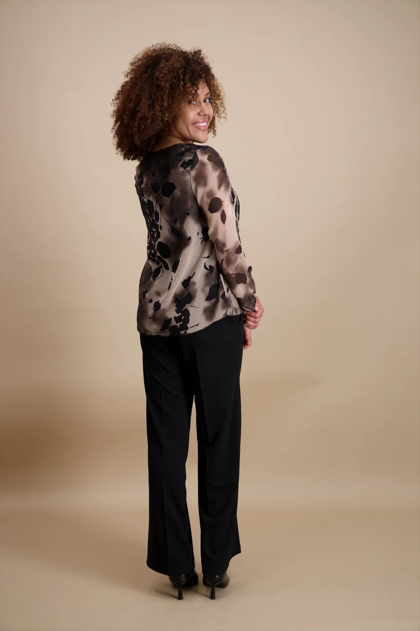 Plisse Blouse - Taupe