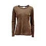Velvet Long Sleeve Top - Warm Brown