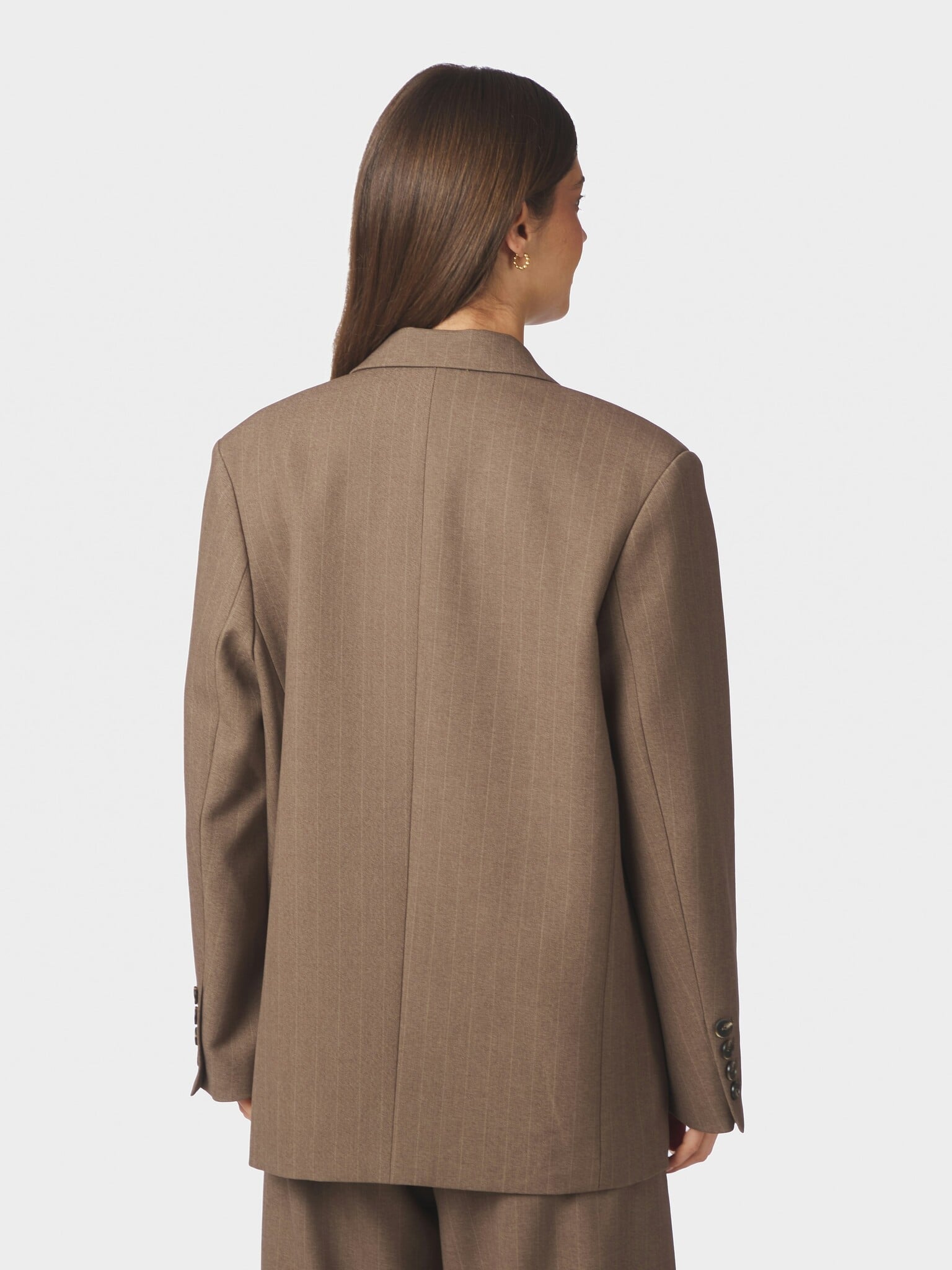 Gaby Pinstripe Blazer - Taupe
