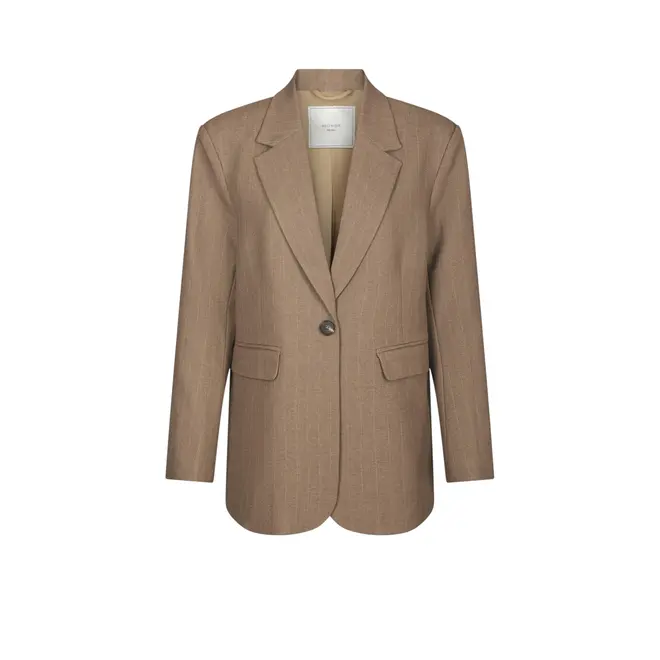 Gaby Pinstripe Blazer - Taupe