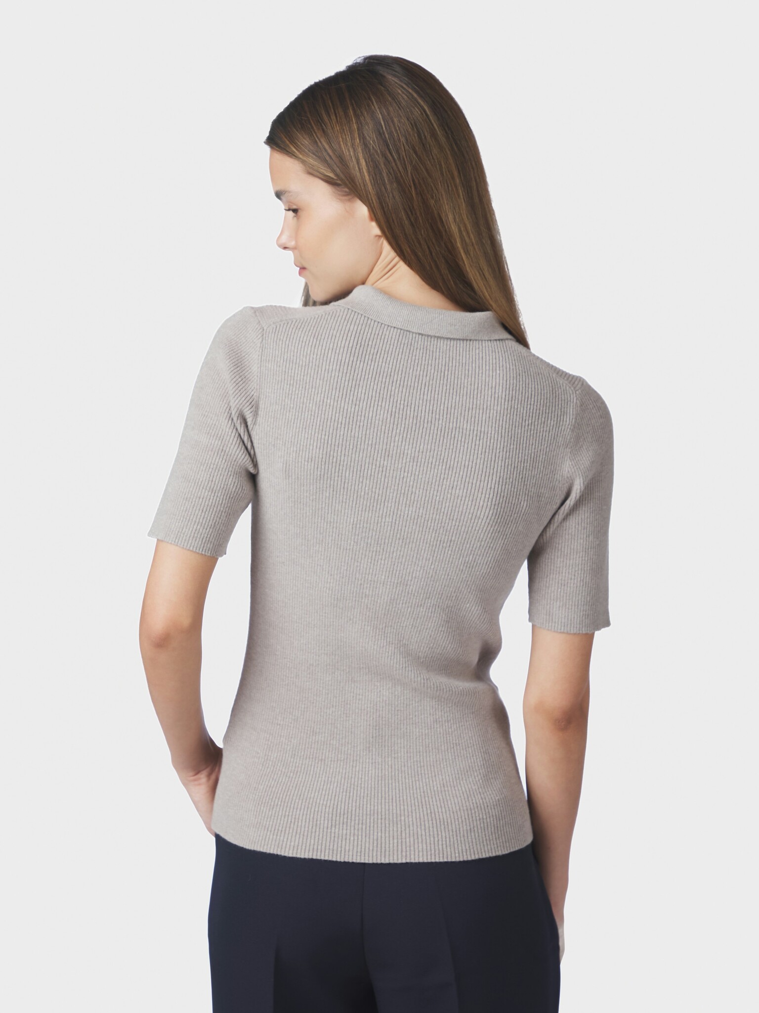 Manama Knit Blouse - Warm Grey