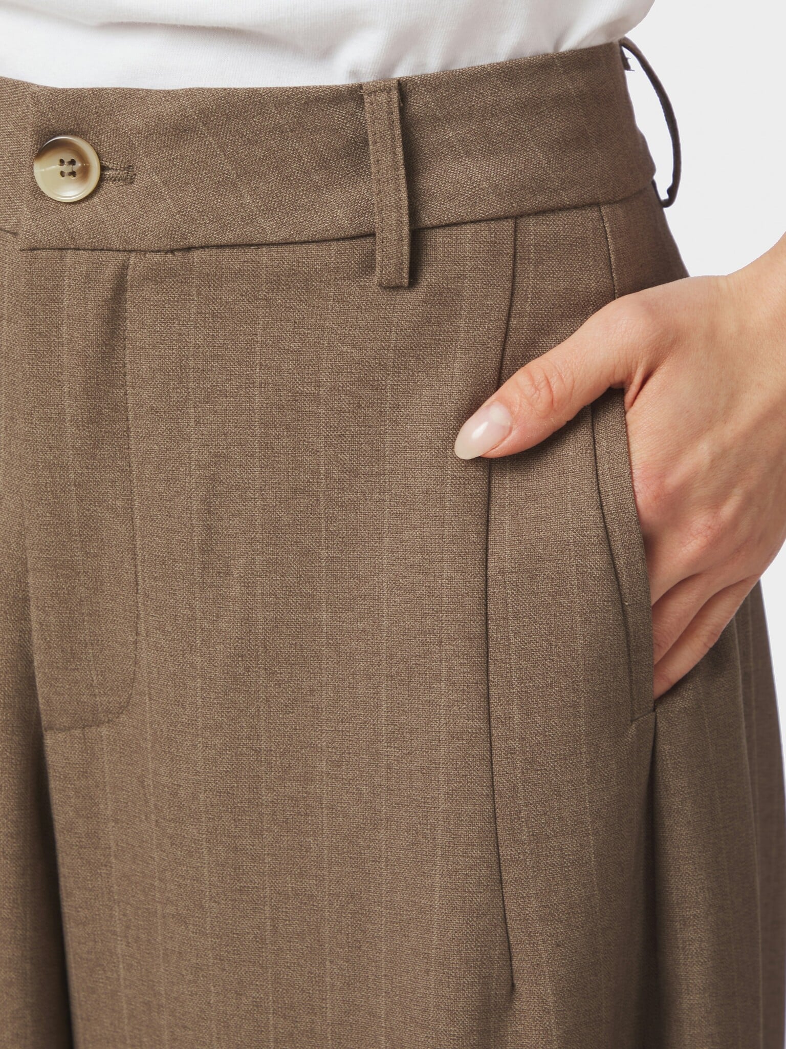 Essiall Pinstripe Pants - Taupe