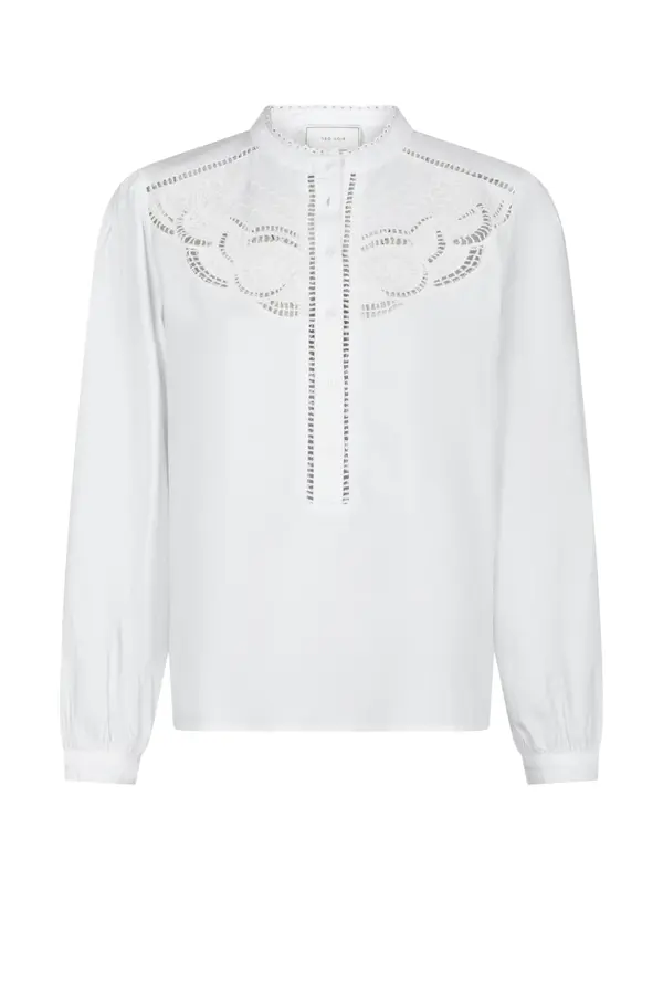 Aneliah C Poplin Blouse - White
