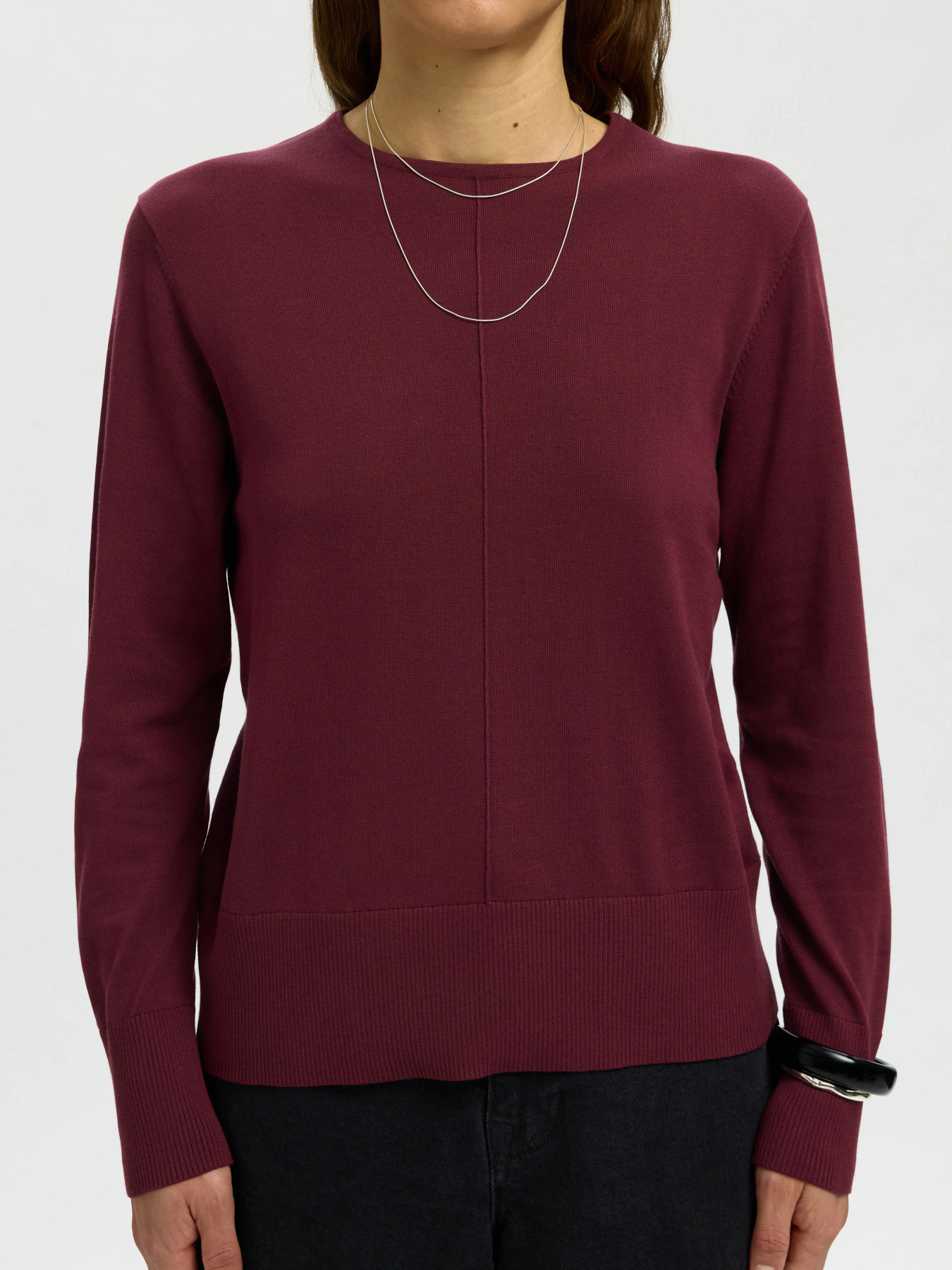 Toledo LS Knit O-Neck - Tawny Port