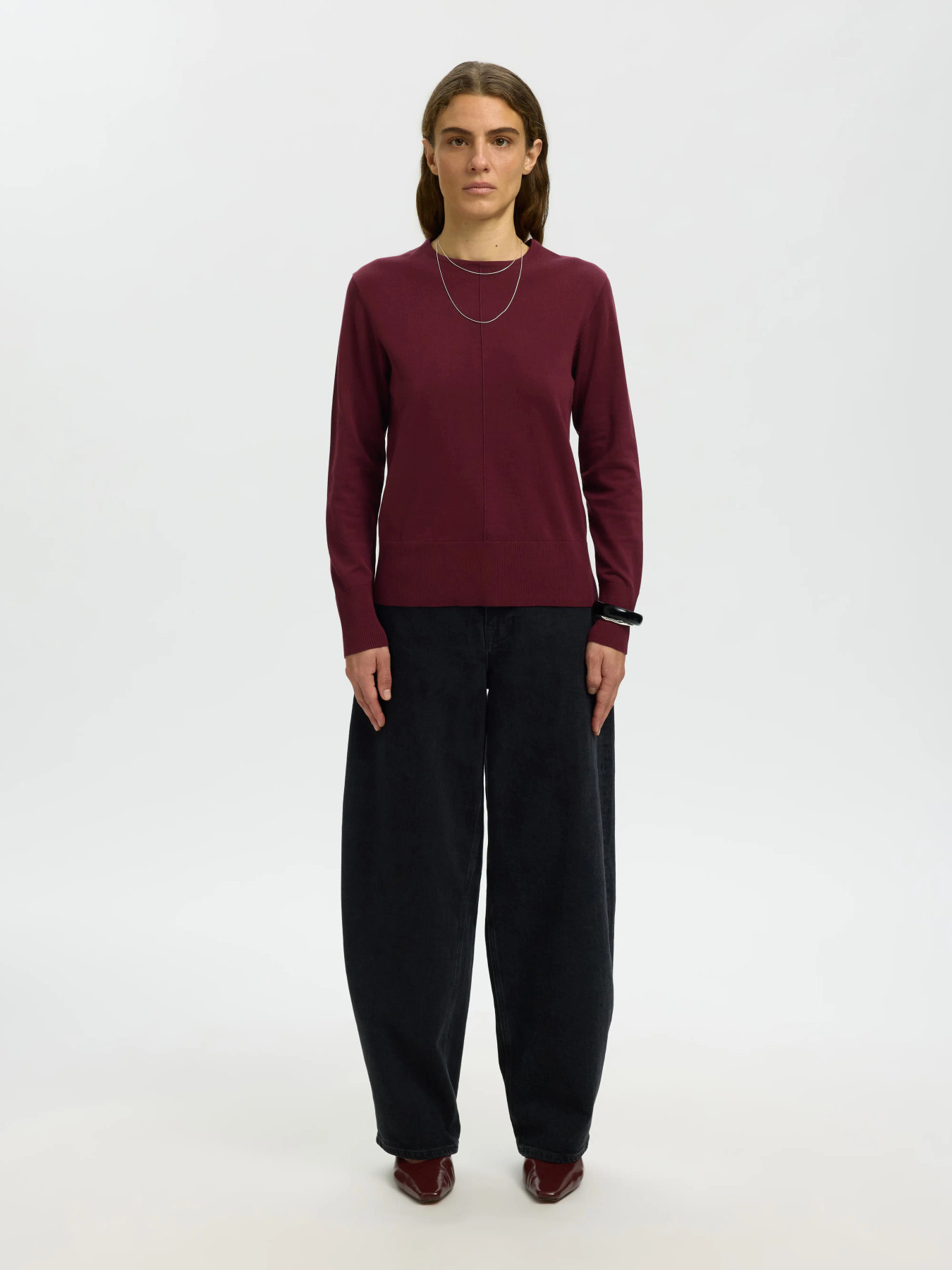 Toledo LS Knit O-Neck - Tawny Port