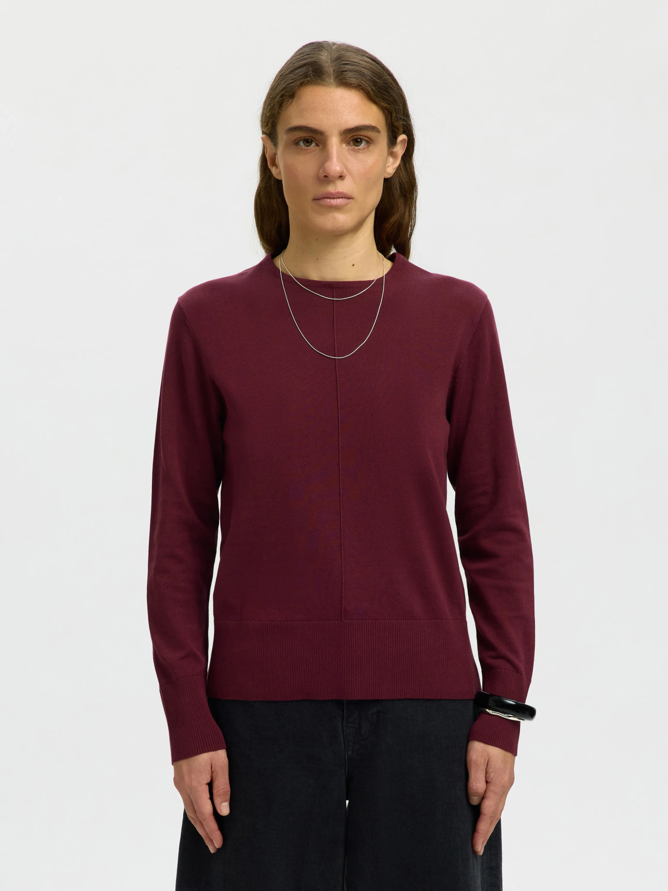 Toledo LS Knit O-Neck - Tawny Port