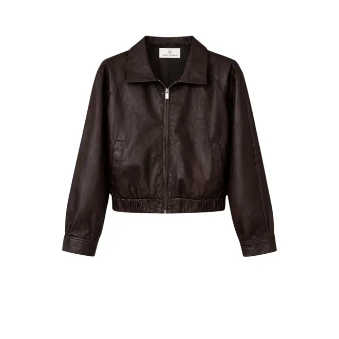 Leather bomber jacket - Dark Brown