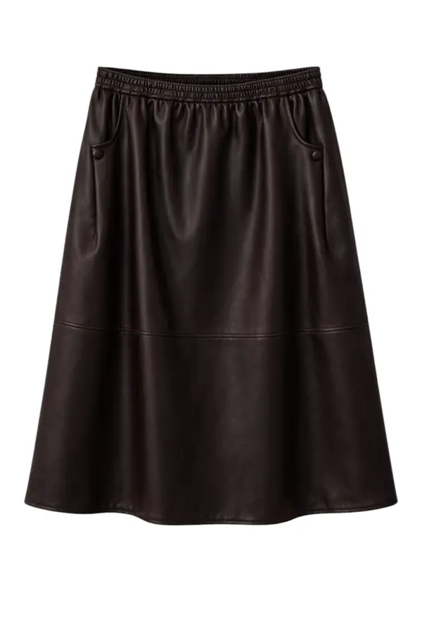 Leather Skirt - Dark Brown