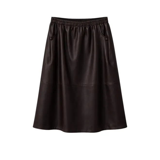 Leather Skirt - Dark Brown