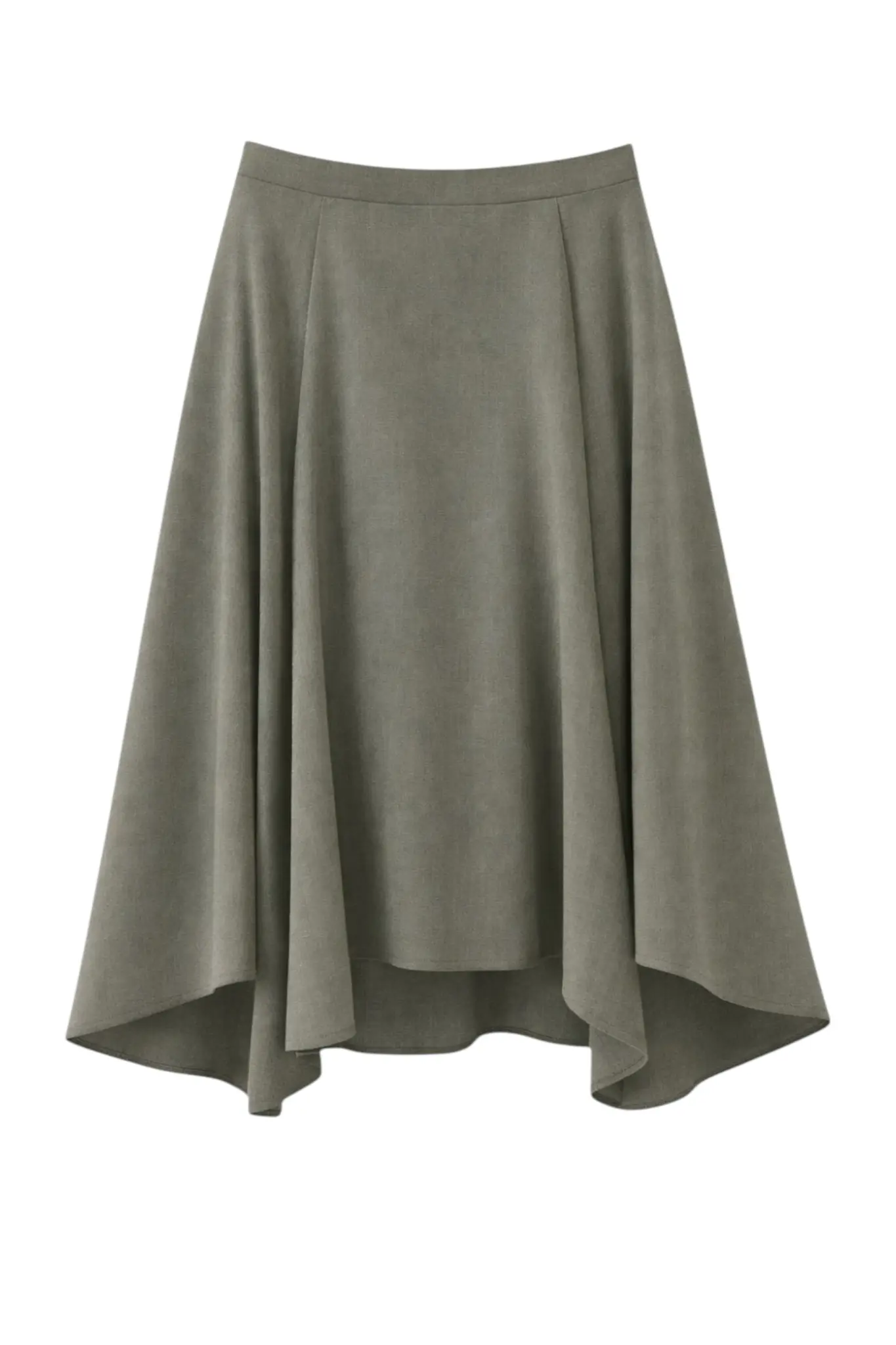 Marta Asymmetrical Viscose Skirt - Green