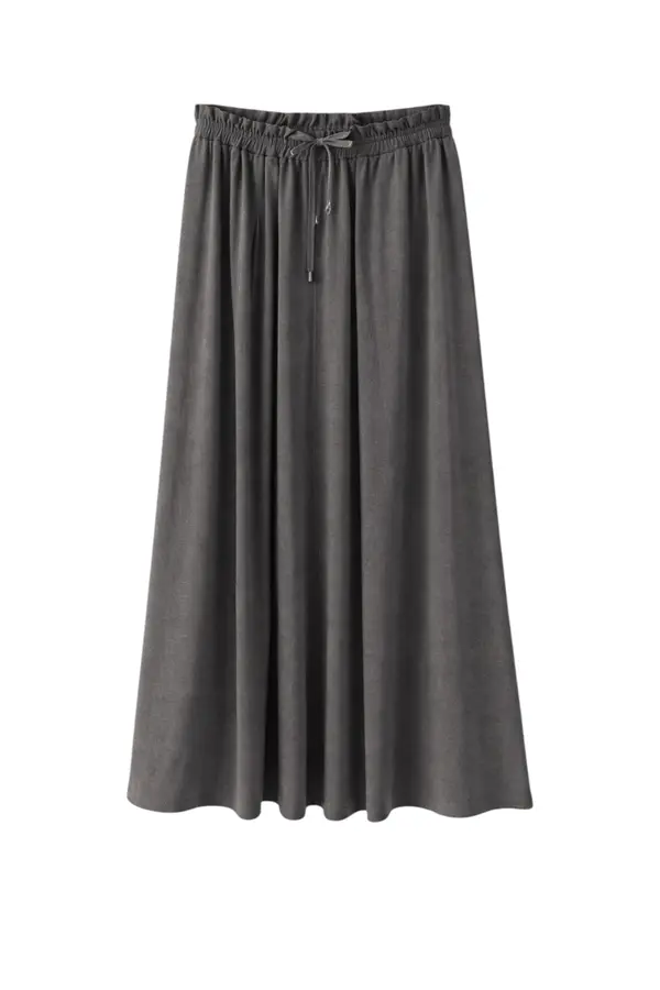 Rapanui Light Flanel Long Skirt - Dark Grey