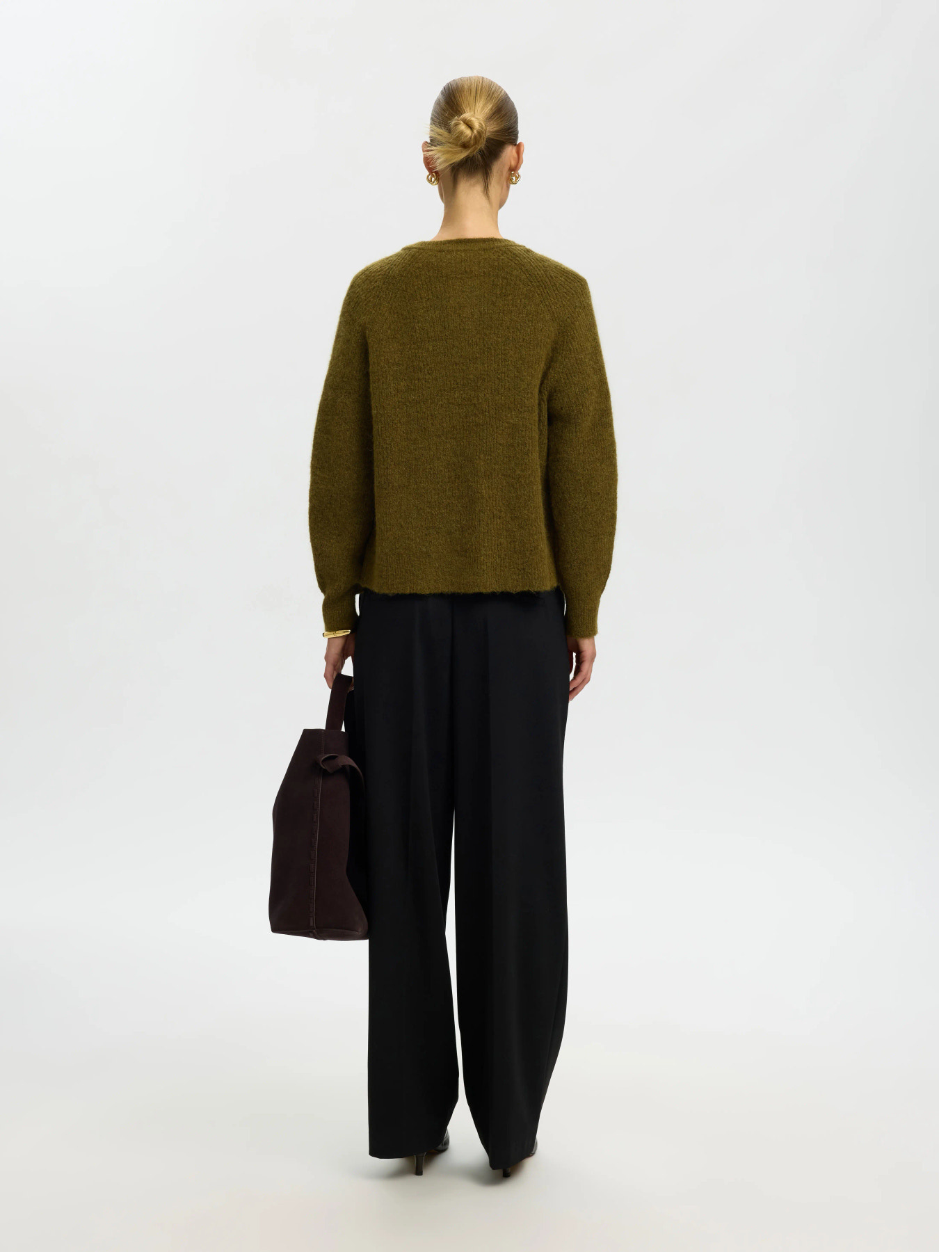 Lulu Ls Knit Short Cardigan Noos - Fir Green