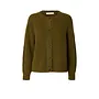 Lulu Ls Knit Short Cardigan Noos - Fir Green