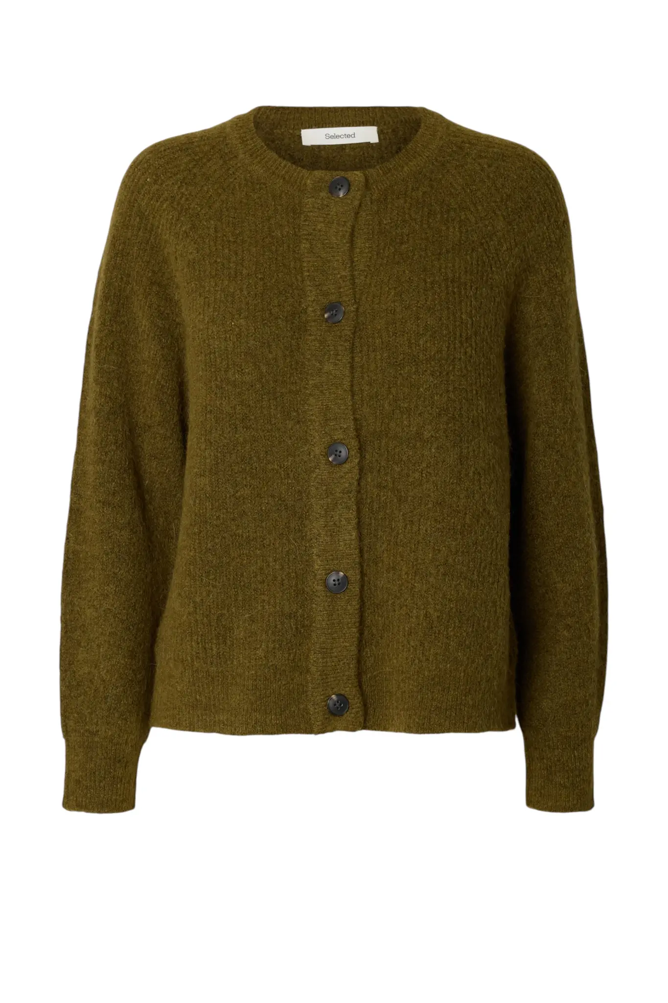 Lulu Ls Knit Short Cardigan Noos - Fir Green
