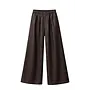 Sienna Eco Leather Wide Leg Pants - Dark Brown