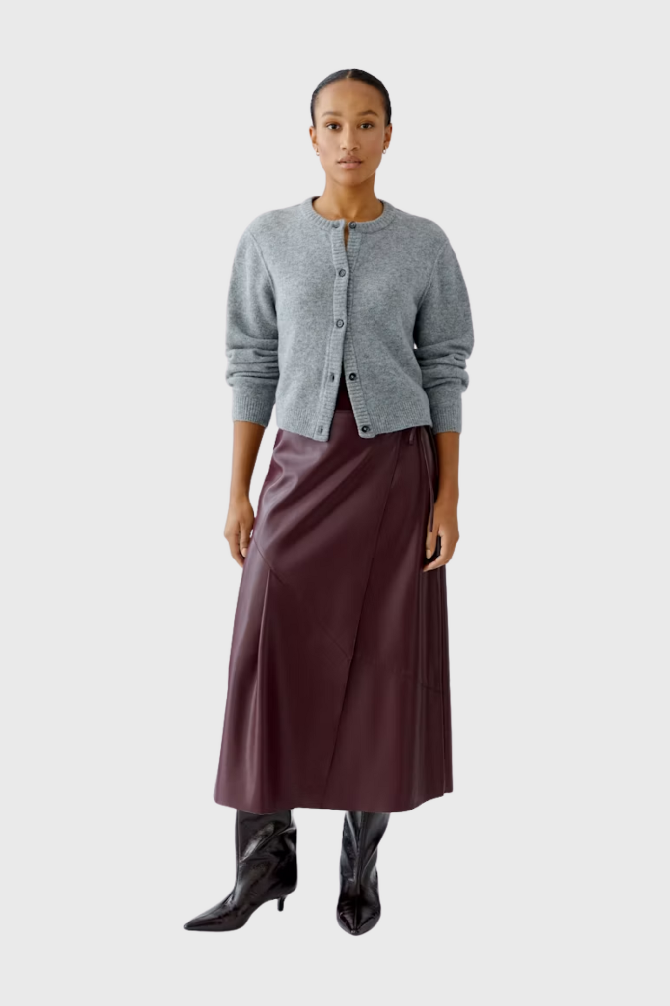 Fake Leather Skirt - Ultra Viole